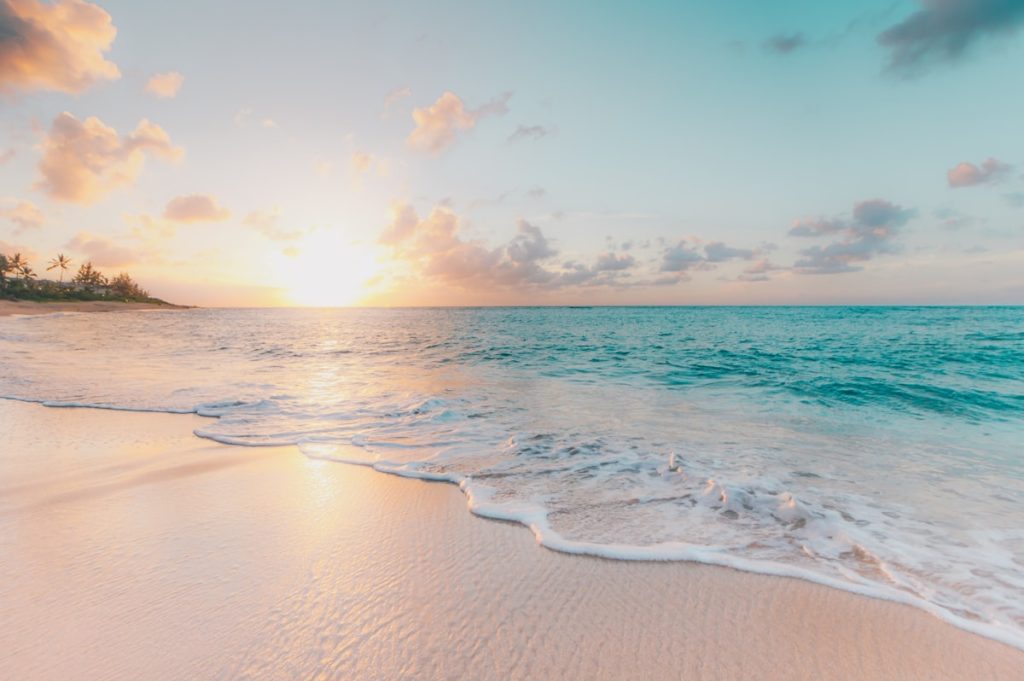 Beautiful sandy beach in New England on a sunny summer day
